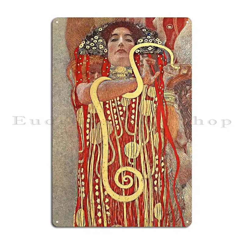 Gustav Klimt S Hygieia 1907 Metal Plaque Club Create Character Party Living Room Tin Sign Poster