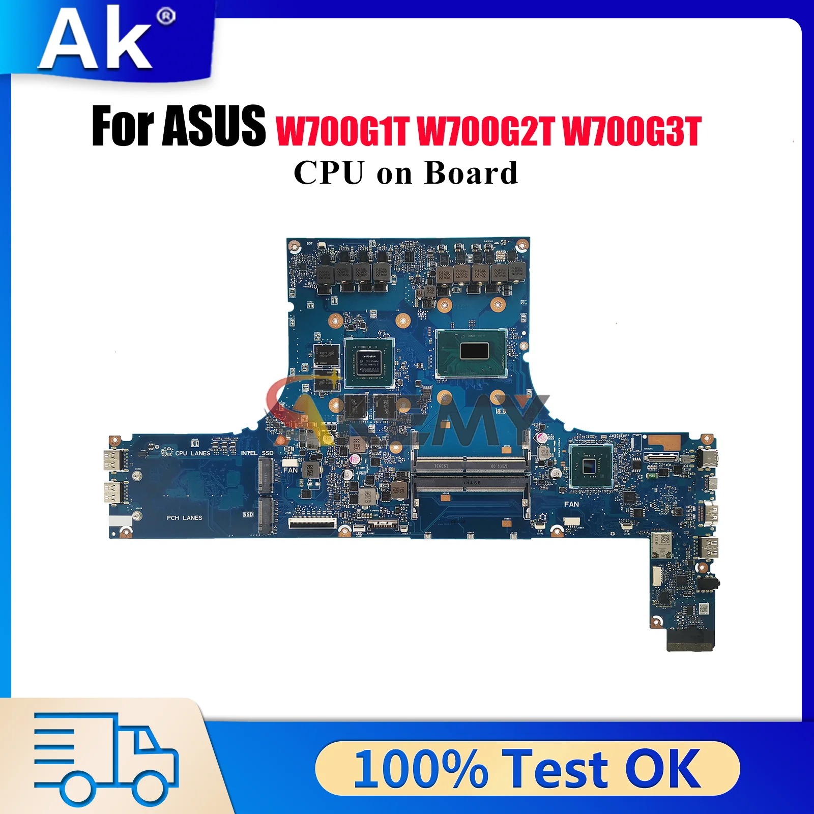 

W700G2T Laptop Motherboard For ASUS ProArt W700G2T W700G W700G1T W700G3T Notebook Mainboard With CPU tests OK fast shipping stk