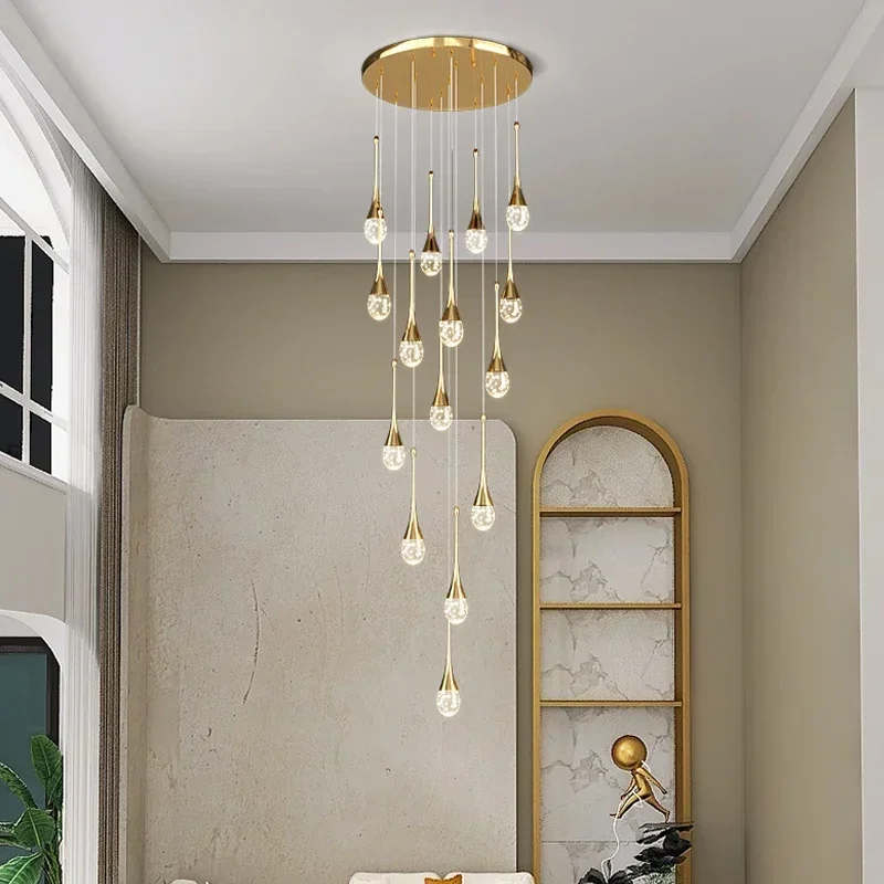 Modern Deluxe Crystal Chandelier Design Decoration Bubble Lamp Living Room Dining Room Bedroom Penthouse Stairwell Chandelier