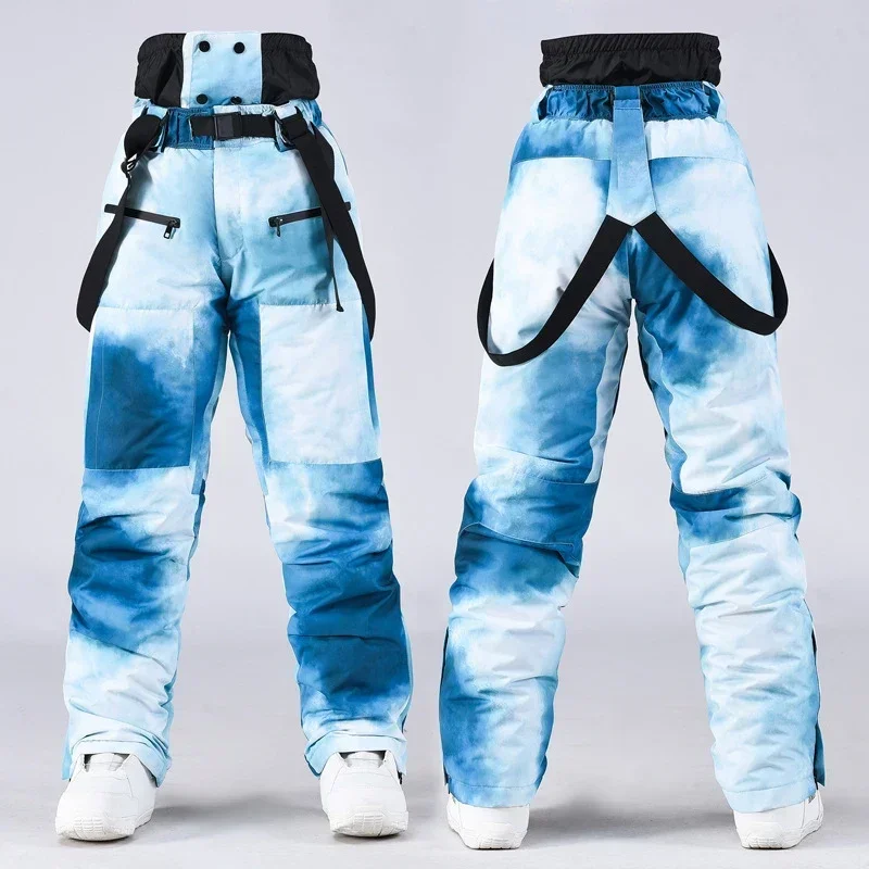 2024 New Windproof Female Alpine Overalls Outdoor Sport Mountain Man Snow Bib Trousers Costumes Waterproof Warm Women Ski Pants