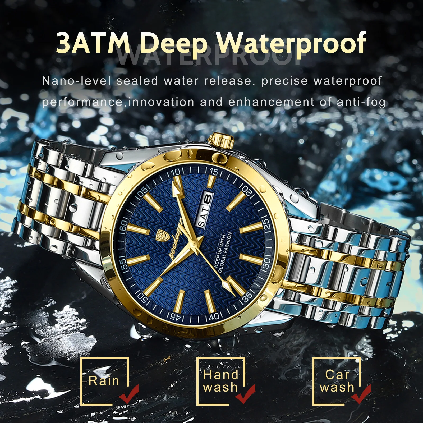 POEDAGAR Luxury Business Man Watch for Men Waterproof Luminous Stainless Steel Date Week Men\'s Quartz Watches High Quality Reloj