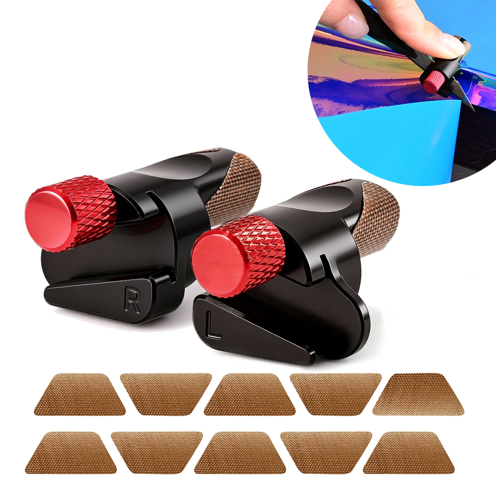 EHDIS Car PPF Vinyl Film Edge Trim Aluminum Guides With Blade-Locked Design 2mm 7mm Distance Cutting Helper Wallpaper Tint Tools