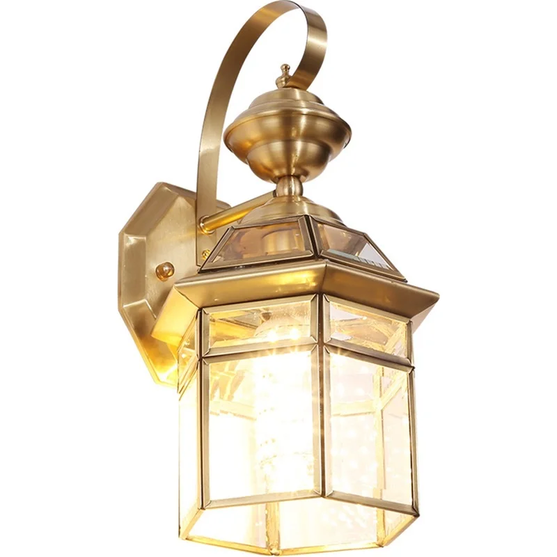 RONIN Retro Outdoor Brass Wall Lamp Waterproof IP65 Sconces LED Light for Home Porch Courtyard