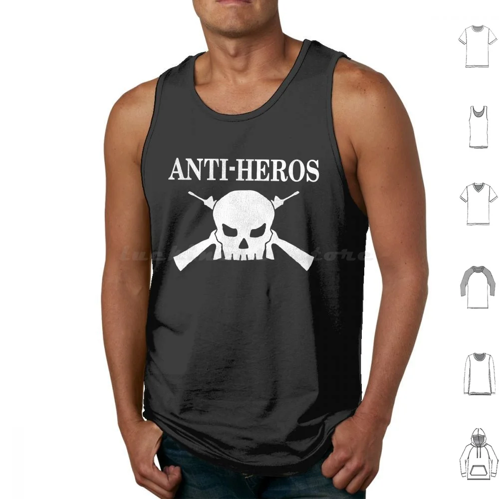 Anti-Heros Tank Tops Print Cotton Anti Heros Antiheros Band Heavy Metal Metal Death Metal Metal Band 80s Music Black Metal