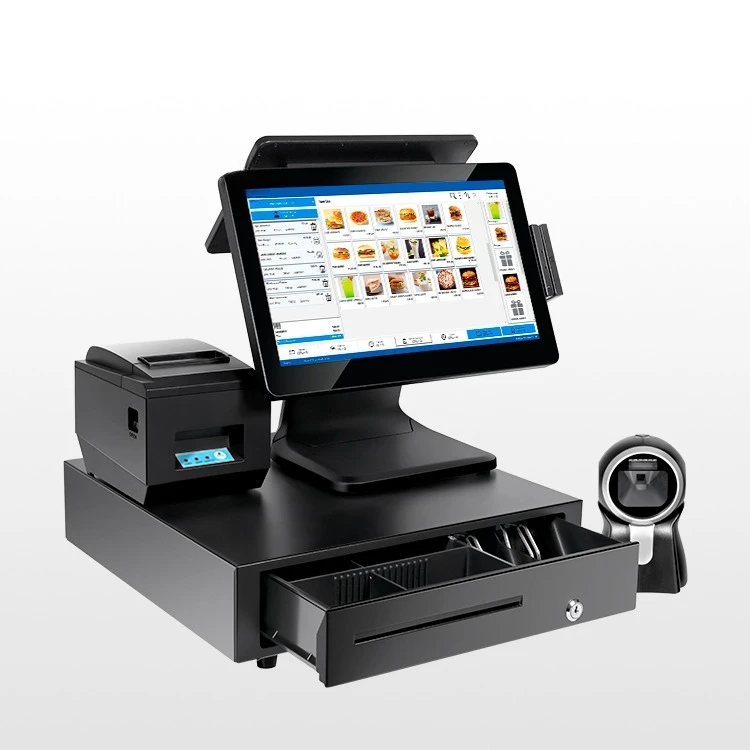 Cash Register Machine Pos Systems All in One Support Cash Drawer Printer for Restaurant Business