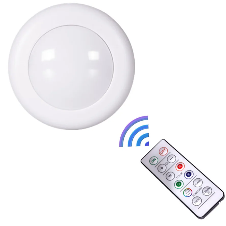 Selling LED Cabinet Light RGB Puck Lights Remote Controller Dimmable Under Shelf Kitchen Counter Lighting Decoration Night Lamps
