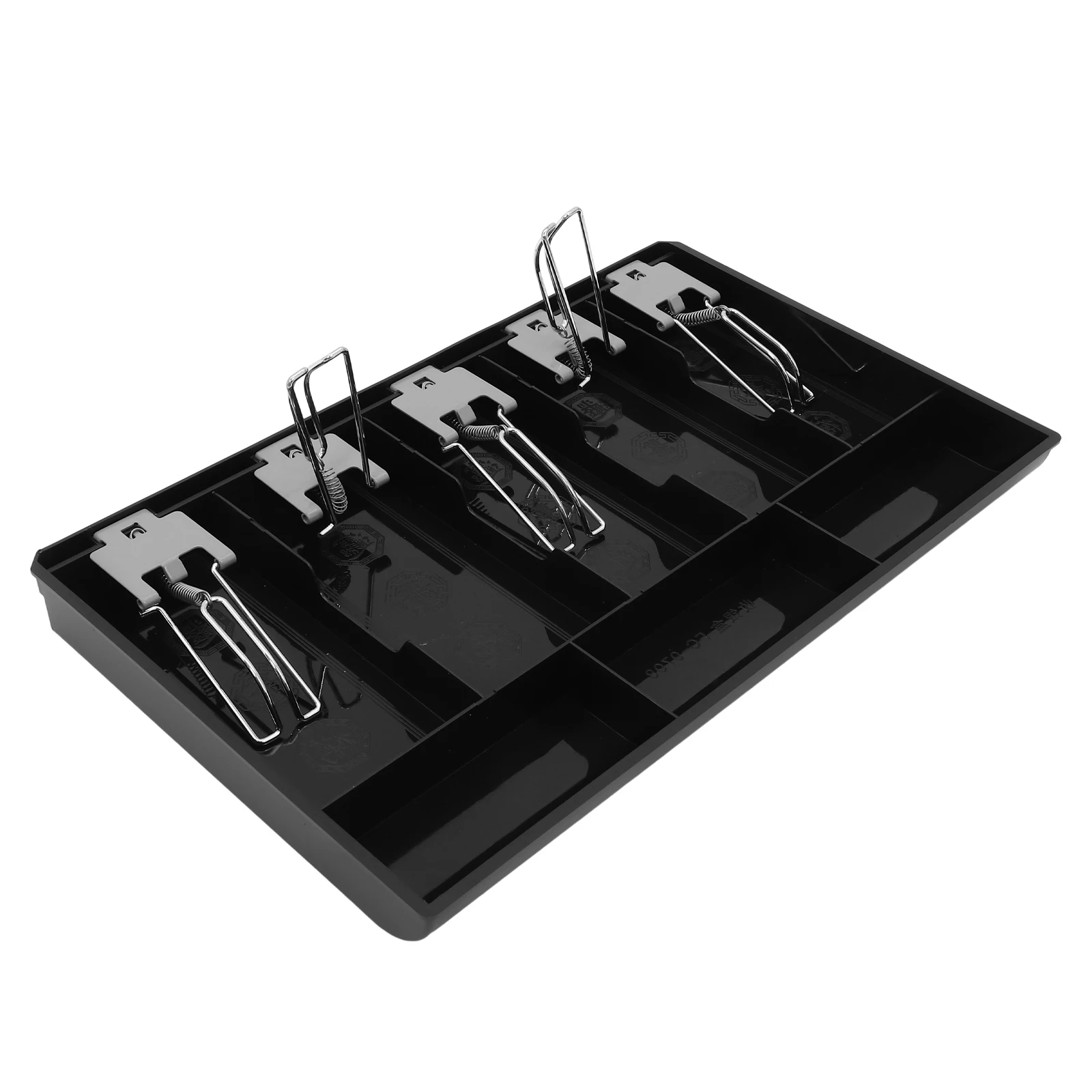 Vassoio per negozio Multi-griglie Organizzatore di denaro Scatola di registrazione Sostituzione 3 scomparti Vassoio portamonete portatile con supporto per valuta
