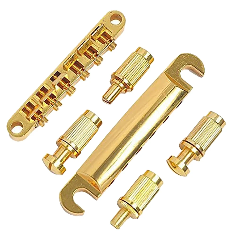 Electric Guitar Tailpiece Set Bridge and Tailpiece Set Replacement Parts Bridge for Gibson Les Paul Electric Guitar