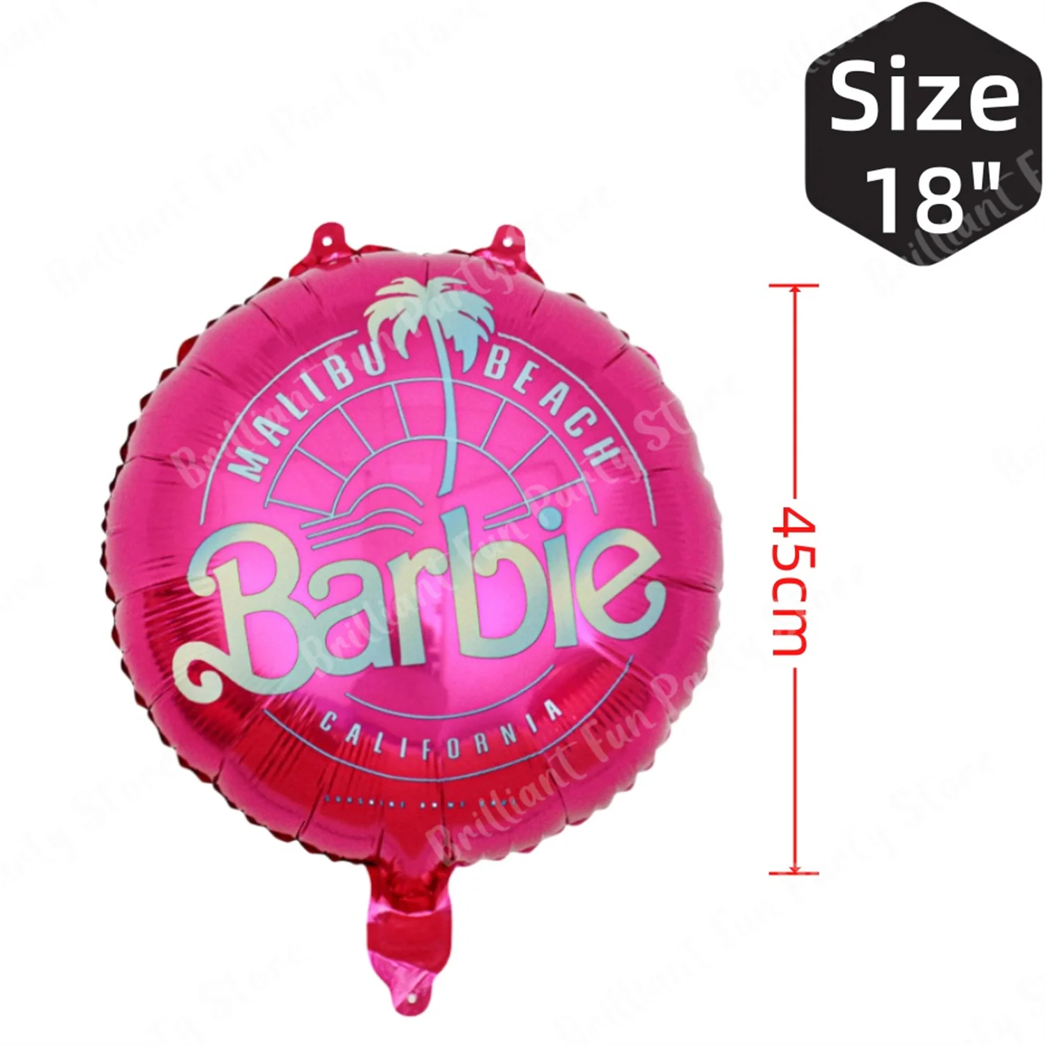 6Pcs Barbie Party Balloons 18 Inch Pink Princess Foil Balloon set Baby Shower Birthday Party Decorations Kids Girls Toy Gifts