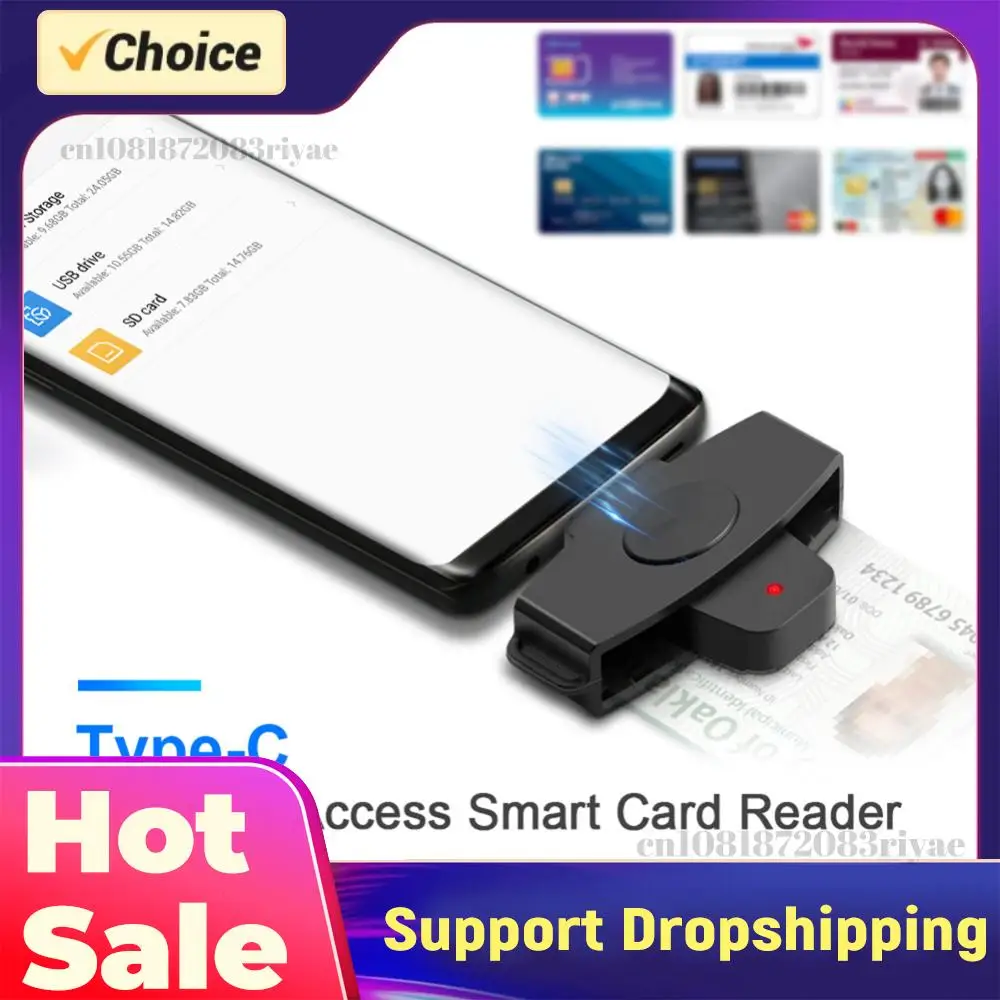 

CAC Smart Card Reader Portable Card Reader Adapter Bank Tax Declaration Accessories Support for Windows for OS