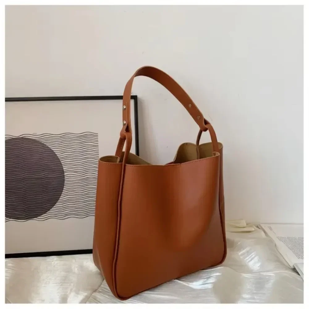 2024 New Women Large Capacity Female's Leather Handbags Famous Brand Shoulder Bags Shopping and Travel Bags