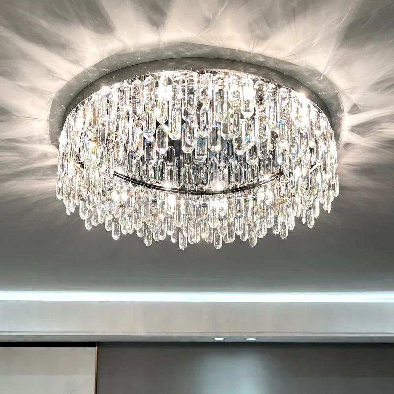

SANDYHA Elegant Crystal LED Chandelier Modern Ceiling Lamp for Living Room Bedroom Dining Room Study Stylish Home Decor Lighting
