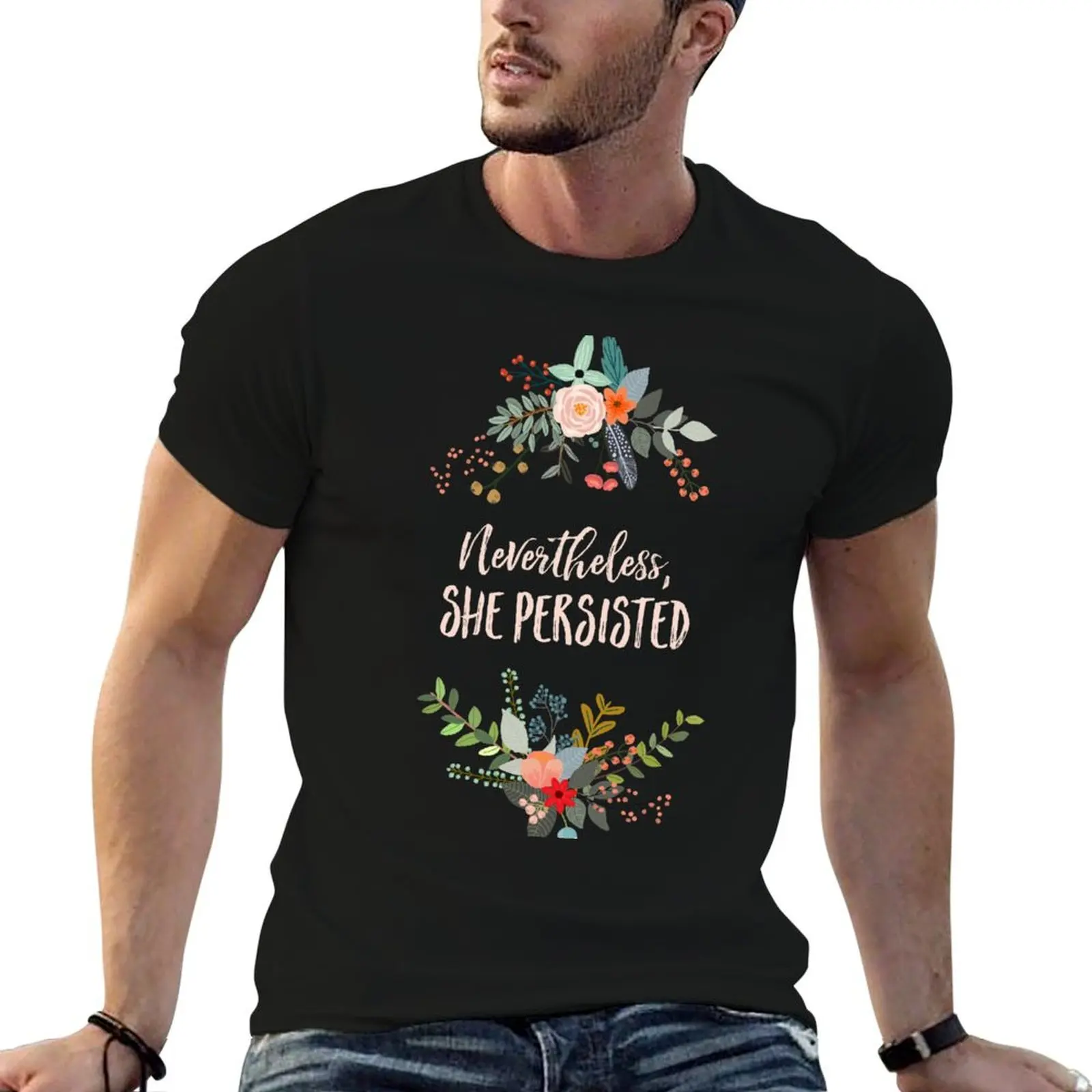 T-shirt graphique pour homme « Malgré tout, elle persista », t-shirt en coton, pack de t-shirts, t-shirt de créateur pour homme