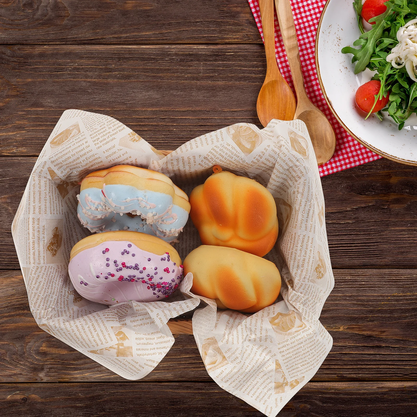 

Greaseproof For Food Wrapping Oil-Proof Mat Packaging Papers Snack Baking Paper Pad Fried Food Paper Kitchen Bar