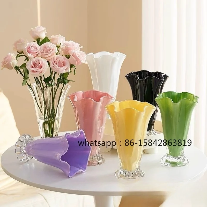 Premium Badminton Glass French Ins Decoration Floor-to-ceiling Living Room Flower Arrangement Dining Table Ornament