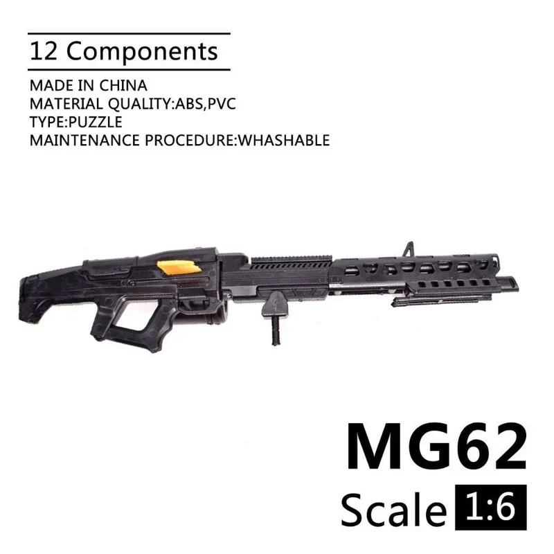 1/6 MG62 Machine Gun Model Soldiers Weapon Plastic Assemble Model for 12