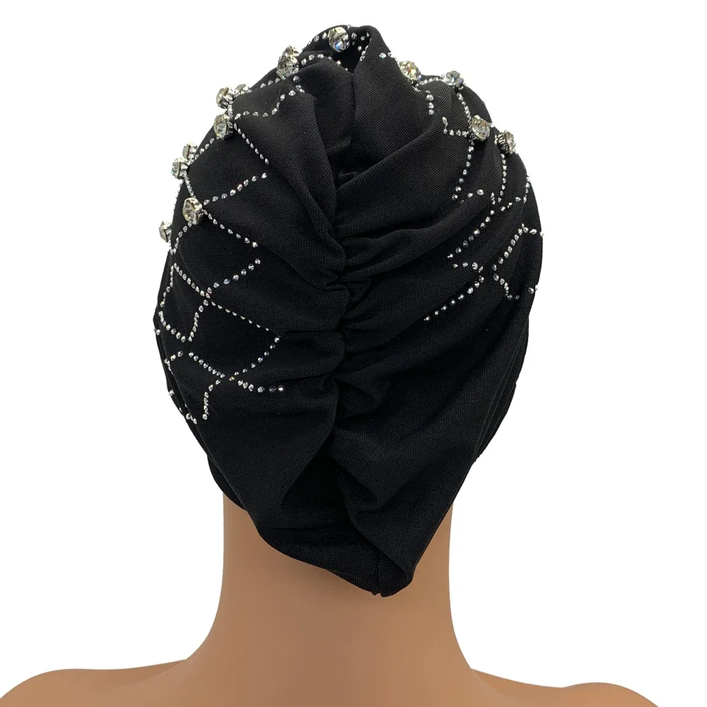 Muslim Inner Hijabs Islam Under Scarf Cap Stretchy Headscarf Bonnet Turbante Mujer Rhinestone Head Wraps for Ramadan Women