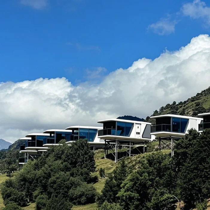 Capsula spaziale prefabbricata per casa Capsula spaziale vivente personalizzata con camere da letto Cucina Bagno per uso ufficio villa hotel