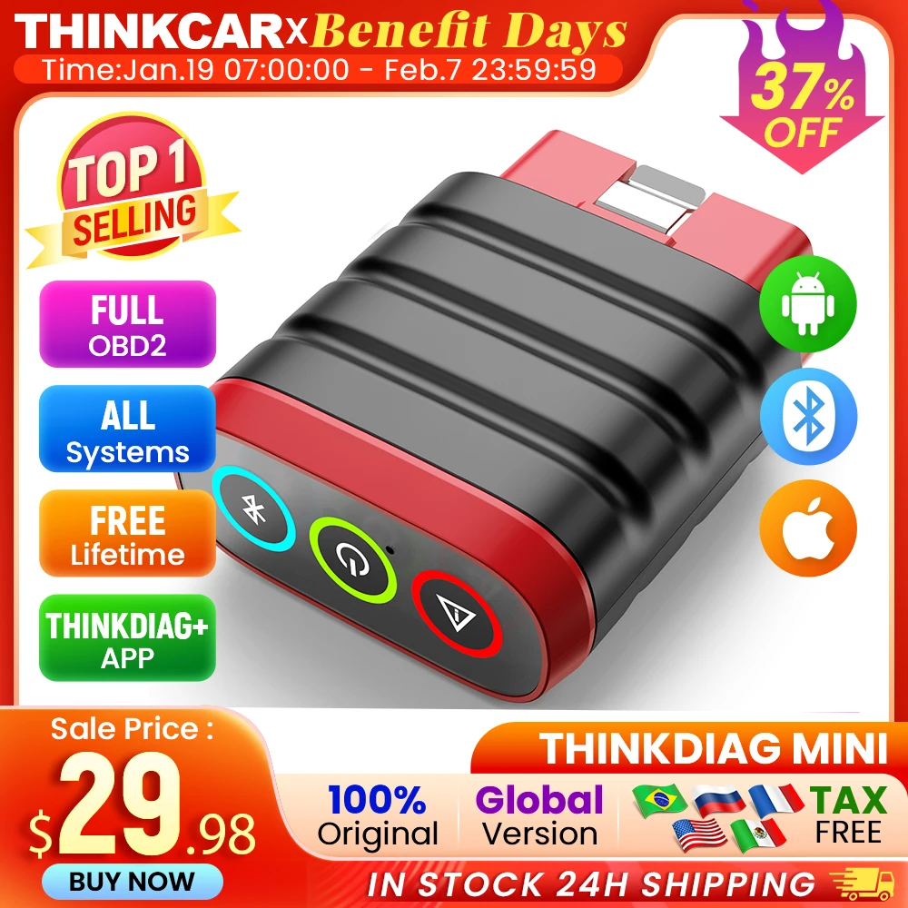 THINKCAR THINKDIAG MINI OBD2 Scanner Car Scanners Automotive Diagnostic Tools Code Reader Car Full System Diagnosis Auto Tool