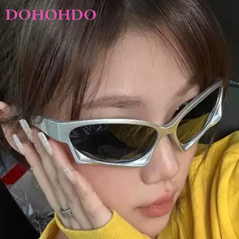 

New Popular Y2K Oval Women Sunglasses Brand Designer Trend Punk Hip-hop Men Sunglass Outdoor Sports Goggles Unisex Lentes UV400