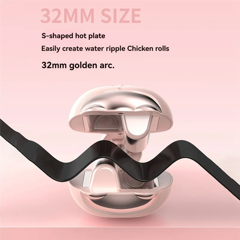 

EMECE-Cat Claw Hair Curler 32Mm Golden Arc S-Shaped Hot Plate 30 Second To Heat 5 Seconds To Shape EU Plug A