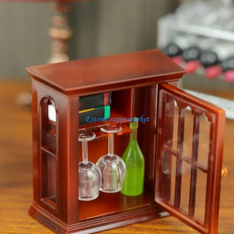 

090B Realistic Miniature Wall Cabinet for 1/12 Scale Dollhouses Scene Display Decors