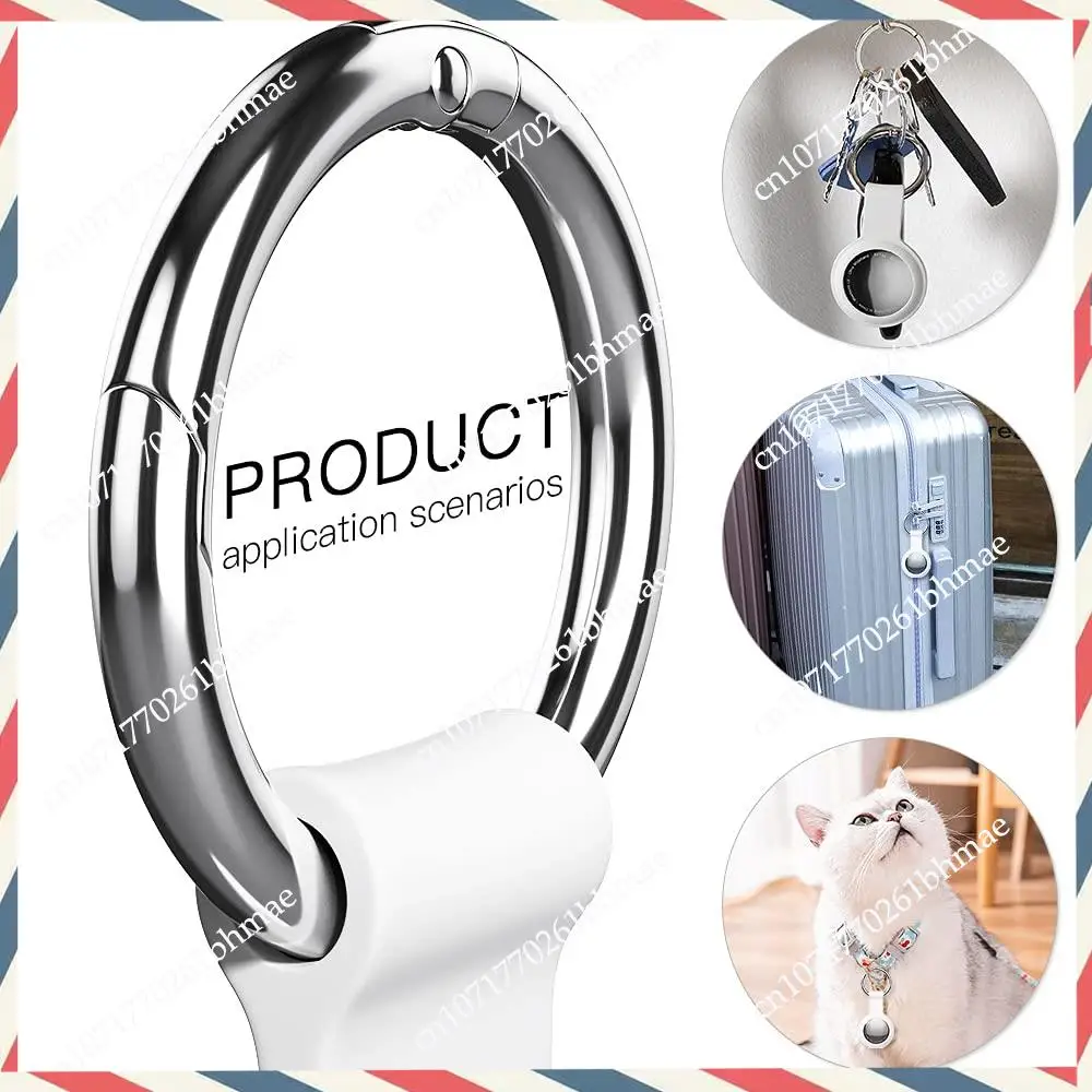 

-A21Z Совместим с брелоком Airtag, силиконовым защитным чехлом, надежный держатель с кольцом для ключей - 4 упаковки красного/белого/желтого/розового цвета