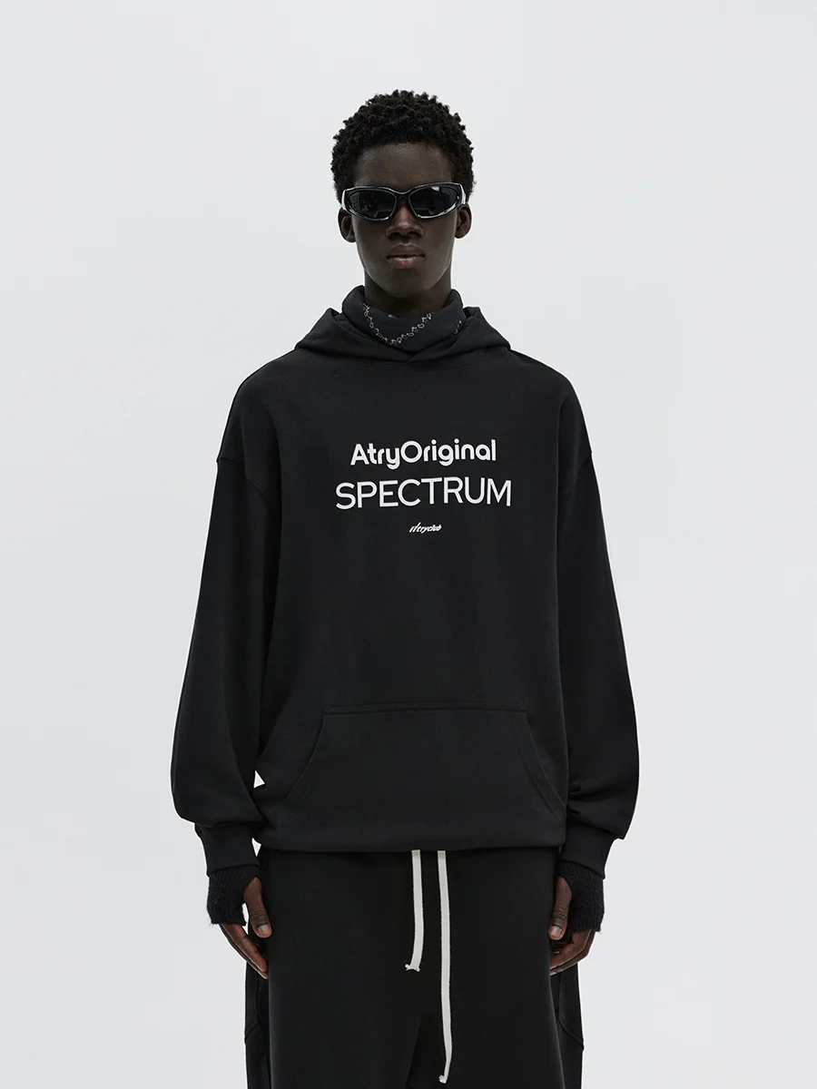 

ATRY Men's Hoodie Sweatirt Text Print High Street Loose Fit Spring Autumn Retro Design American Sle Cotton 00%