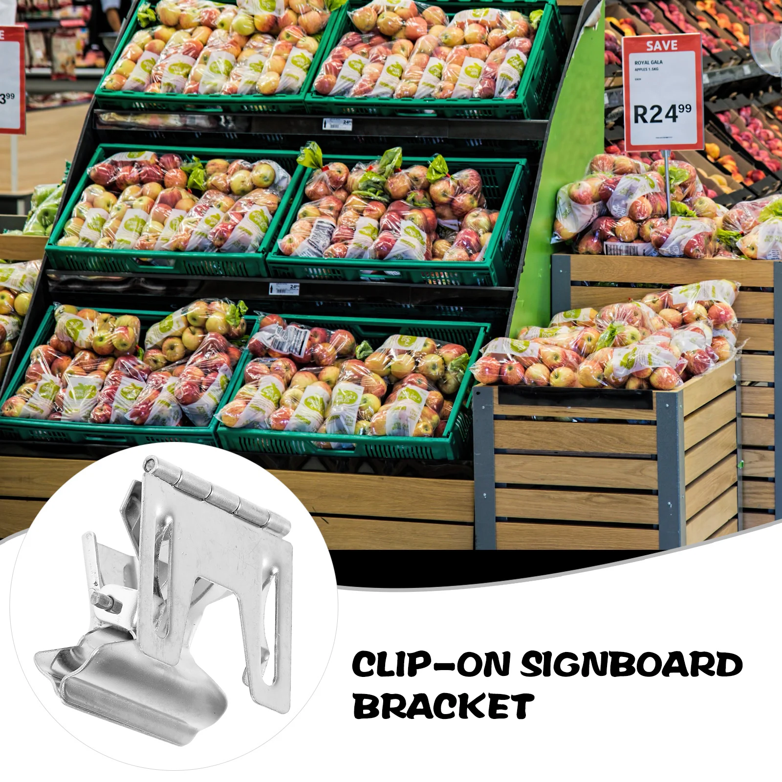 10Pcs Metal Retail Display Clips Sign Holder Pop Advertising Function Easy to Use for Supermarkets Bakeries Silver