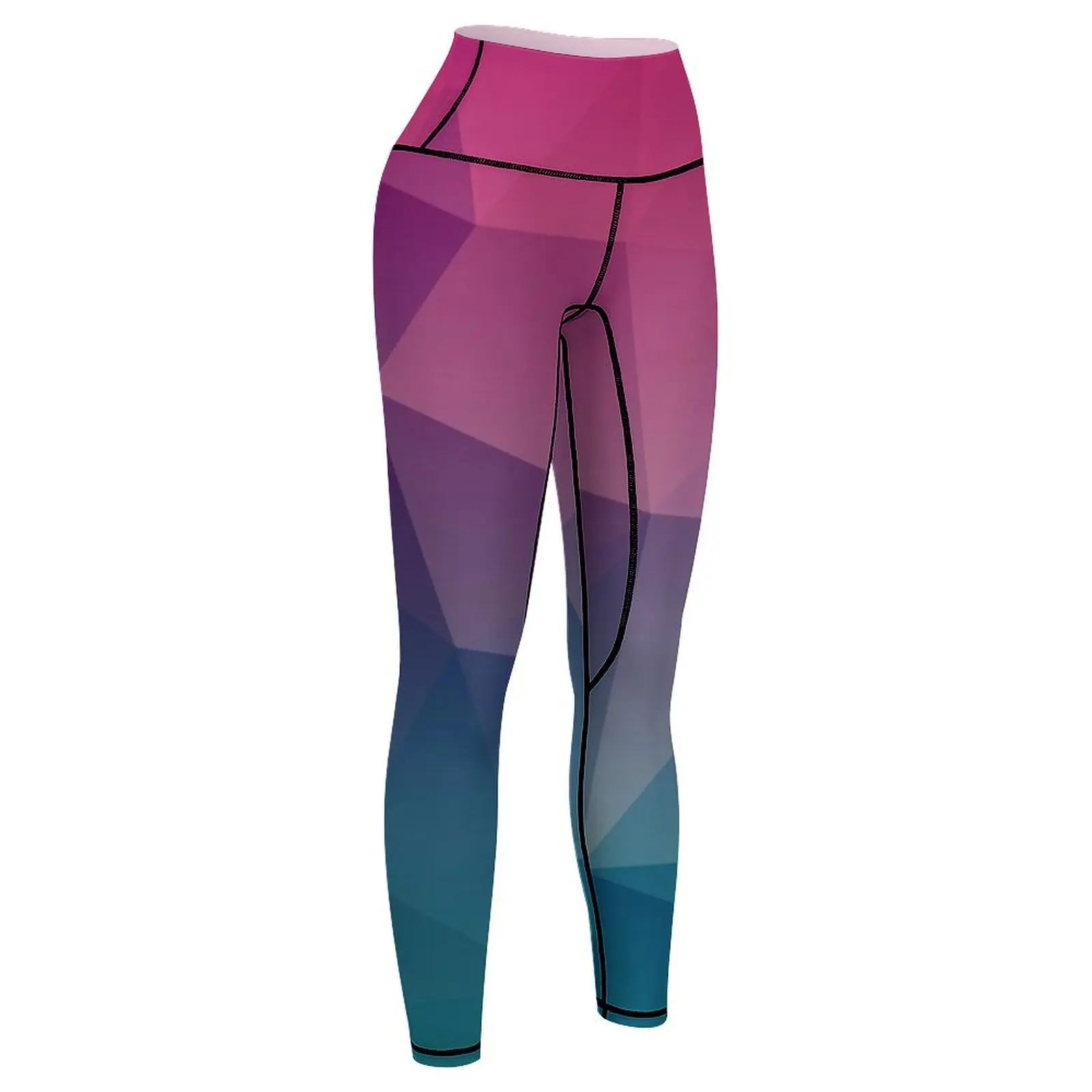 Pink Geometric Leggings sport pants flared sports shirts gym Womens Leggings