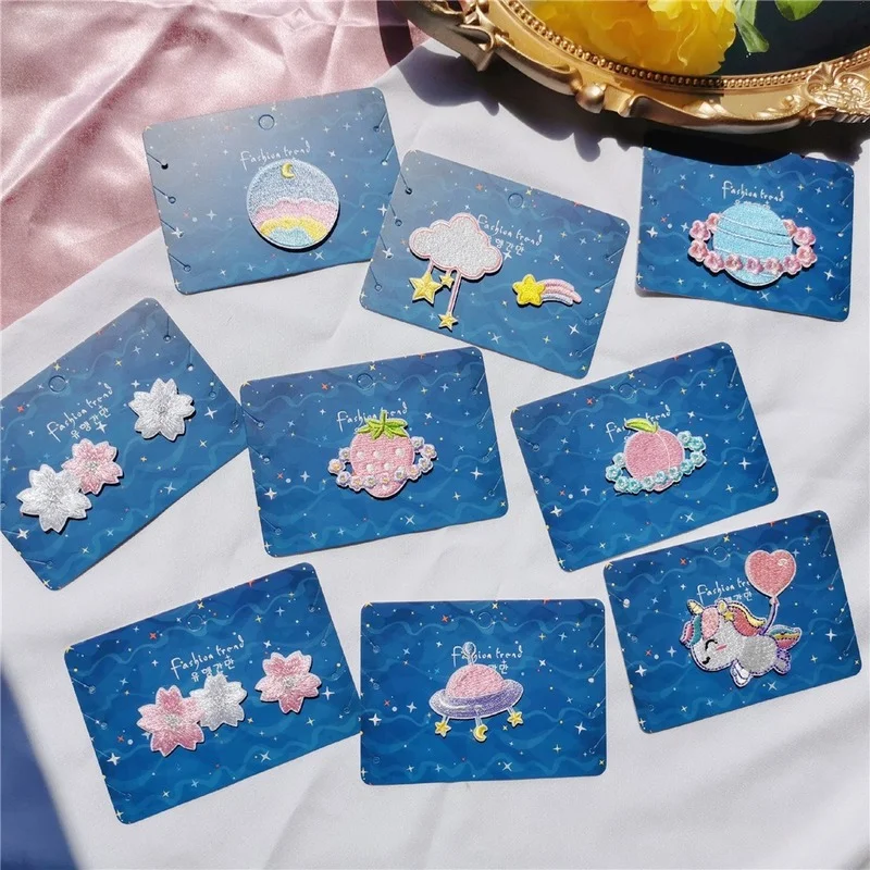Lovely Girls Magic Wand Embroidery Cloth Stickers Shoe Charms Decorations Self-adhesive Shoe AccessoriesHand Account Stickers