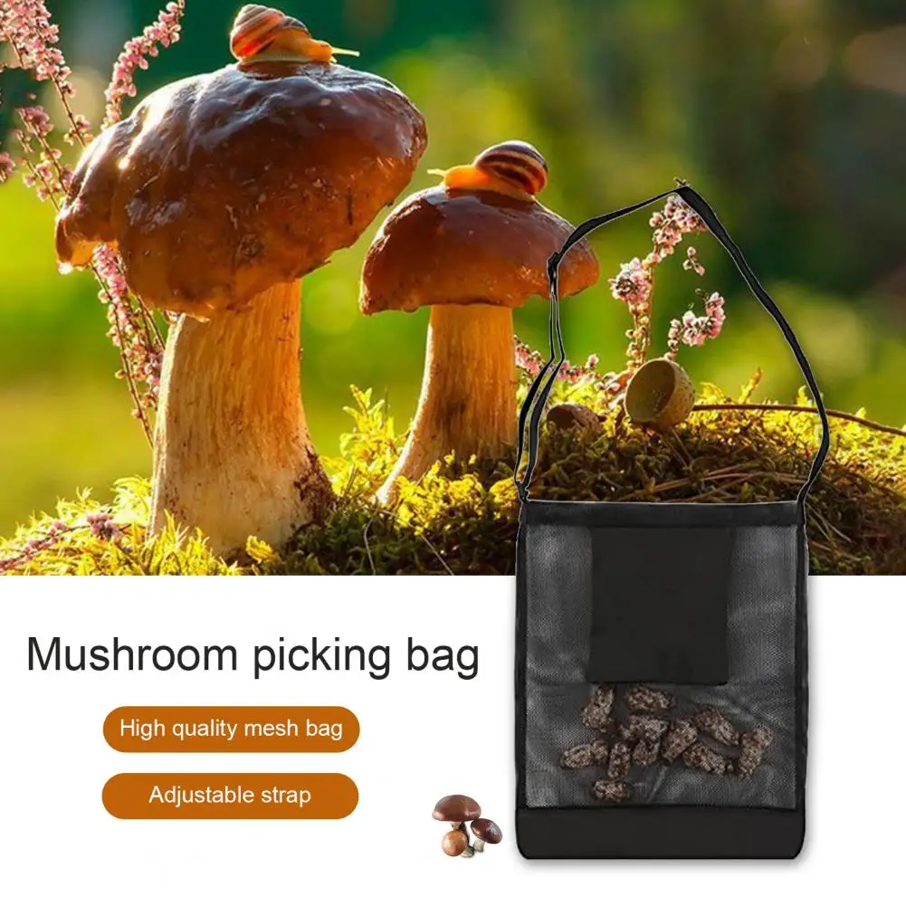 Mushroom Picking Bag Collapsible Mesh Design Fruit Gathering with Pocket Mushroom Foraging Pouch Potato Organizer for Outdoor