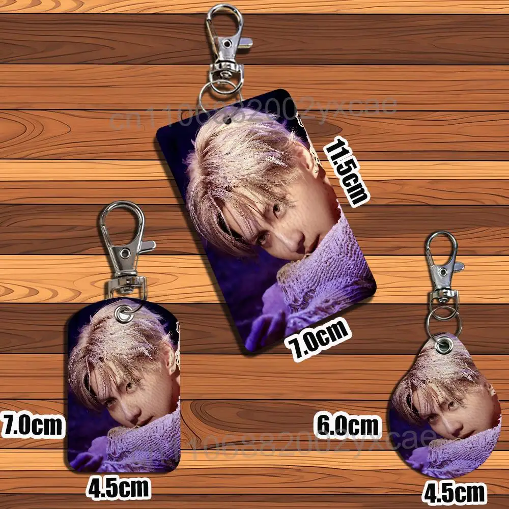 Think of You IDEA TAEMIN Leather Keychain Badge Holder with Lanyard - ID/Access Card Holder, Key Ring Accessory, Gift Option image 6