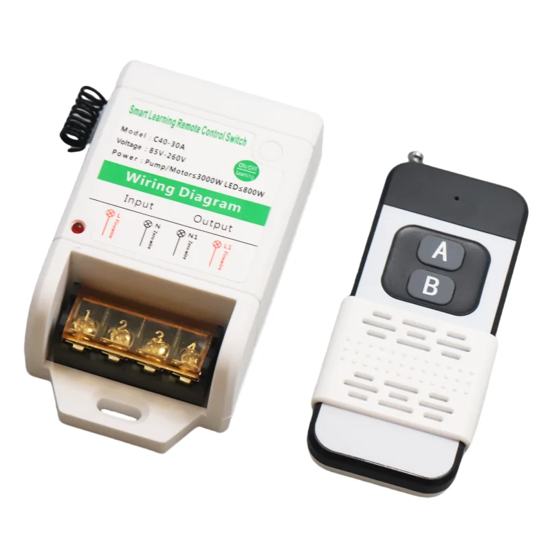 Interruptor de controle remoto sem fio 433mhz ac 85v 110v 220v receptor de relé rf para motor de garagem rf 433 mhz para interruptor de luz
