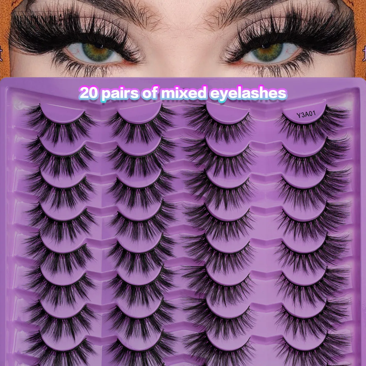 Eyelashes 3/21 Pairs 3D Faux Mink Lashes Fluffy Soft Natural long False Eyelashes Curly lashes wholesale Reusable eye lashes