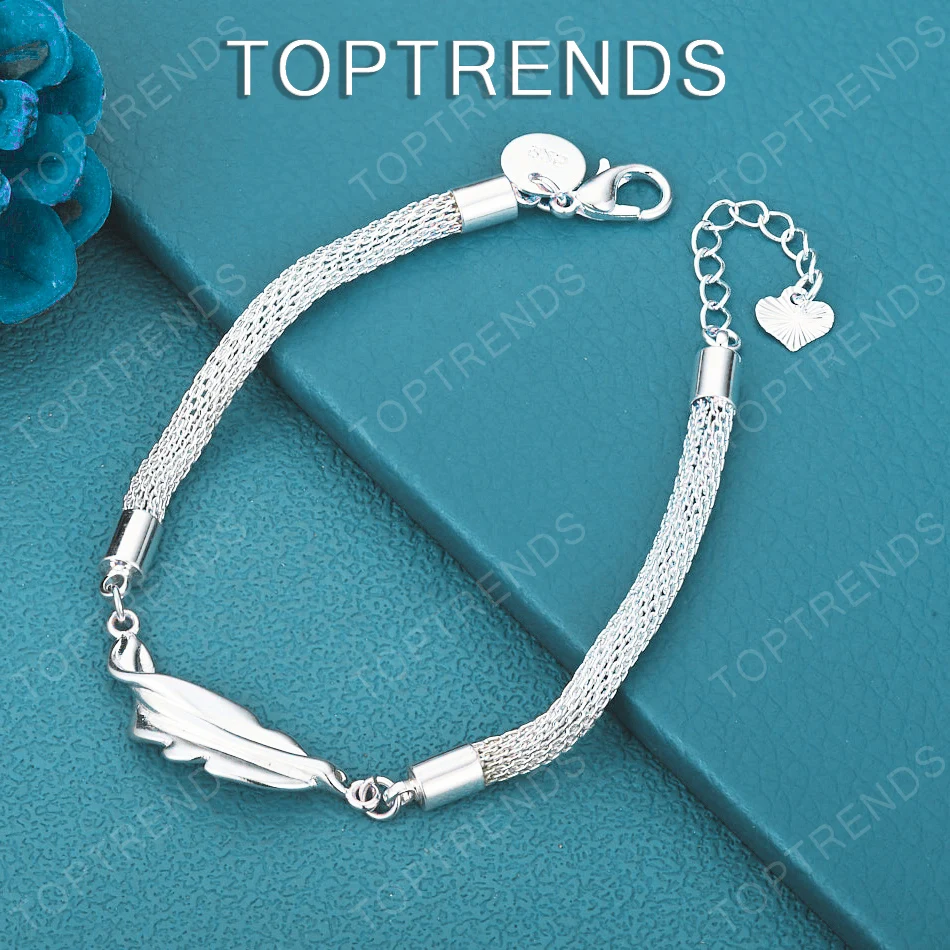 Klassisches Armband aus 925er-Sterlingsilber mit Blattmuster, Accessoires für Damen, exquisites Geschenk, Geburtstag, Weihnachten, Party, schöner Schmuck
