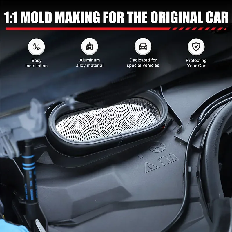 Stainless steel For BMW 7 Series G70 2023-2025 Car front hood dust-proof grille sticker car decoration protection accessories