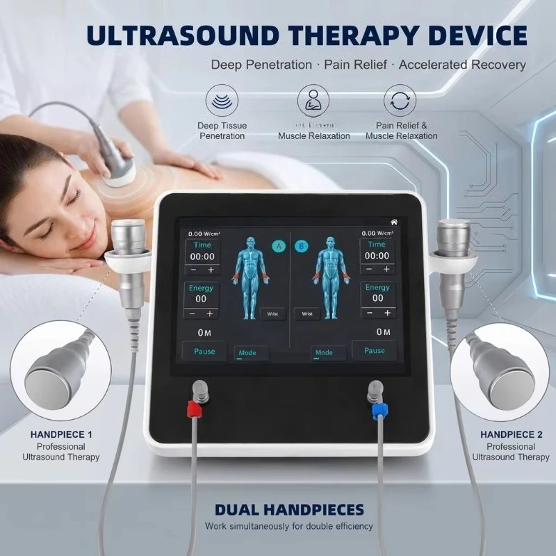 CE Certified Portable Ultrasonic Physical Therapy Machine Dual‑HandleDesign For Rehabilitation And BodyPain Relief Physiotherapy