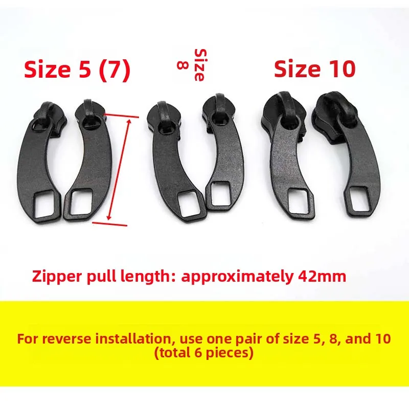 Double Headed Nylon Zipper No.5 No.8 No.0 Zipper Head for Bapa Password Lo Hole Lage Zipper DIY Sewing Accories