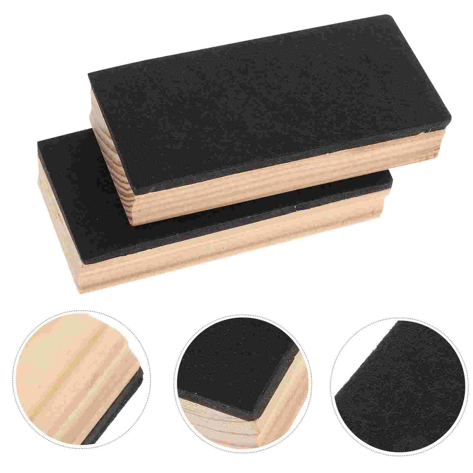 

2 Pcs Whiteboard Eraser Blackboard Cleaners Dust Free Chalk Erasers Wooden Khaki Magnetic Portable