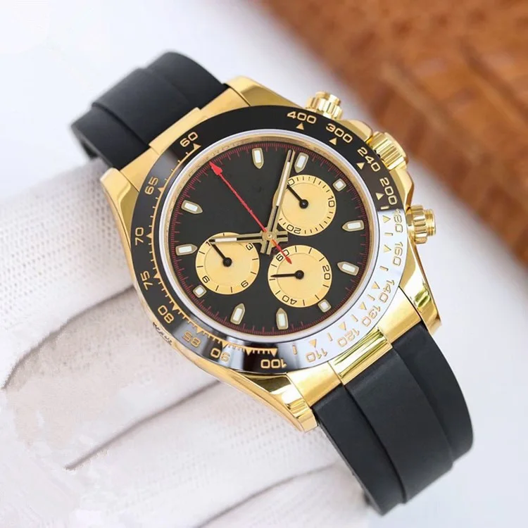 Brand new luxury watch fully automatic mechanical stainless steel ceramic ring waterproof luminous tape steel band watch for men