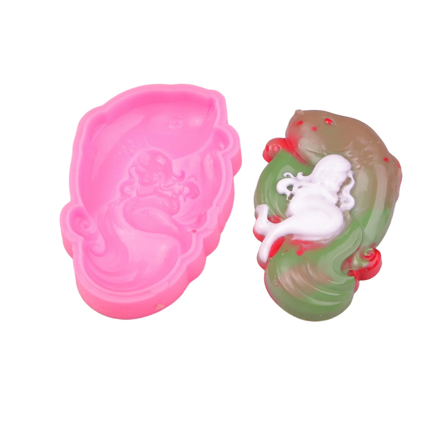 Mermaid Frog Fish Silicone Mold Fairy Tale Aquatic Epoxy Resin Casting Mold for DIY Pendant Earring Keychain Jewelry