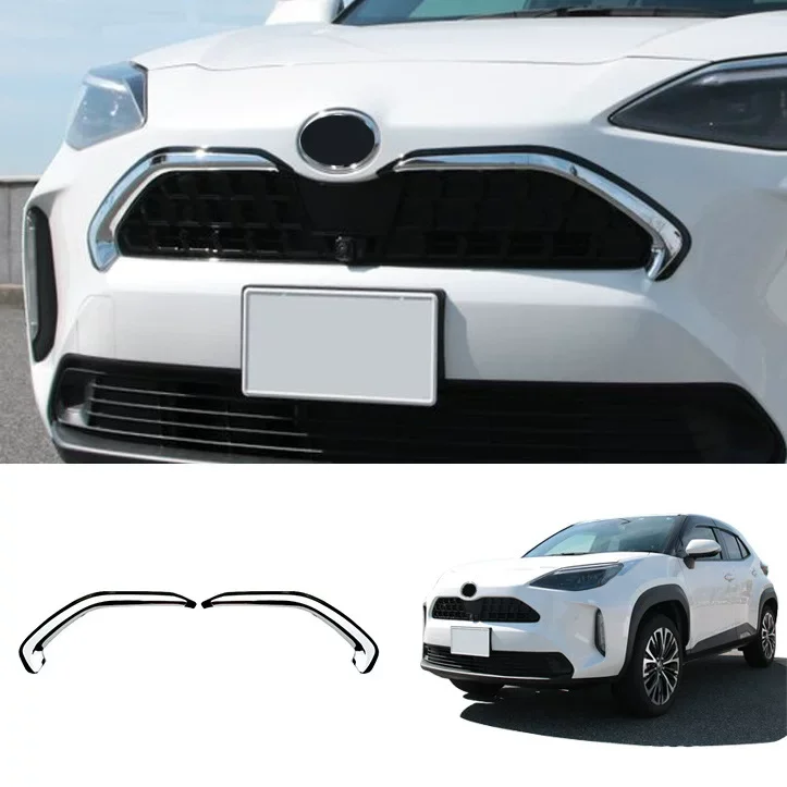 For Toyota Yaris Cross 2020 2021 Car Front Hood Bonnet Grill Lip Molding Cover Trim Grille Bar Garnish Mesh Styling
