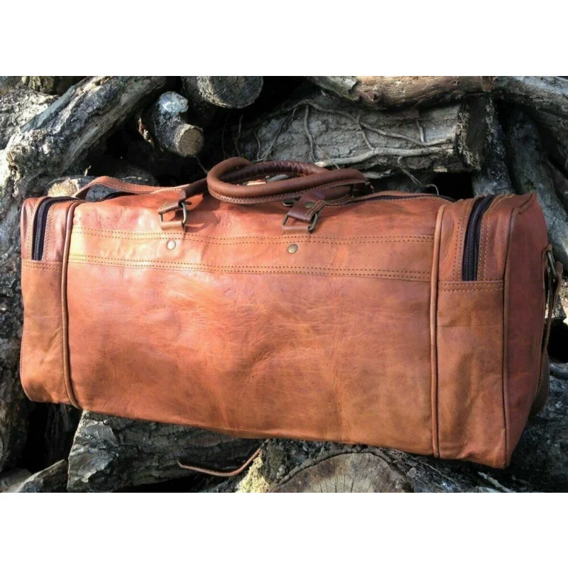 Bag Leather Cunning Duffle Travel Genuine Luggage Overnight Vintage Men Travel Bag
