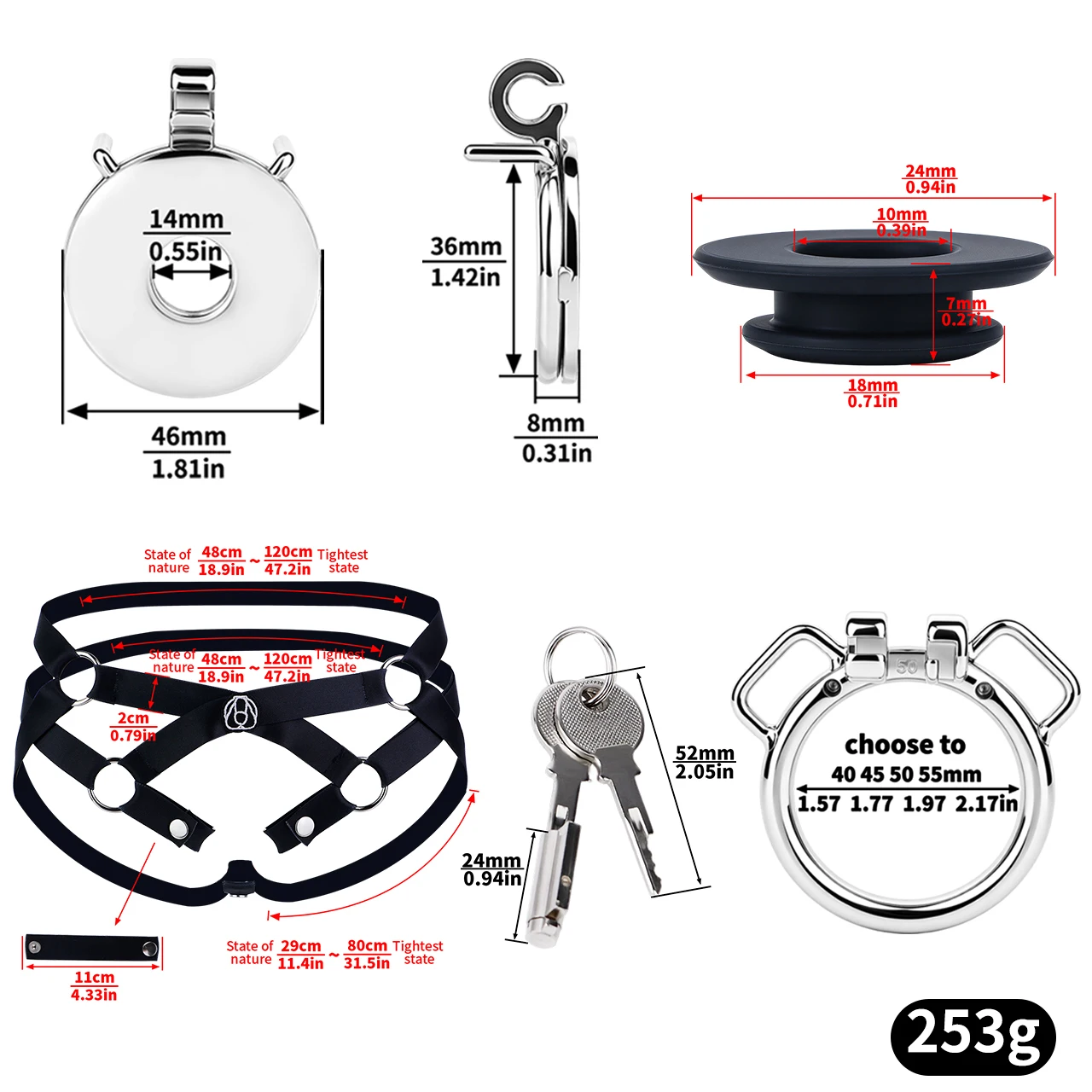 SMMQ Open-hole Design Chastity Cage With Silicone Pad Metal Cock Ring Male Penis Lock BDSM Slave Play Adult Toy For Couplee