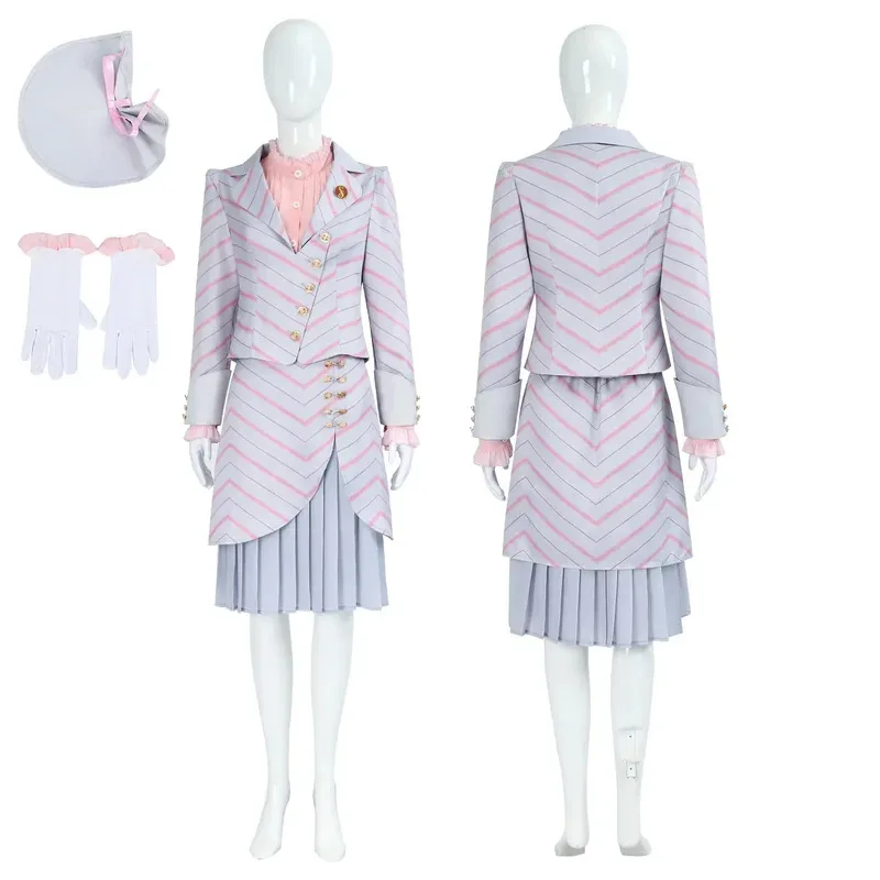 أزياء الساحرات التأثيرية الشريرة لفيلم قوطي أزياء غليندا إلفابا التأثيرية للحفلات لعب الأدوار بدلة وردية فستان أسود رداء قبعة