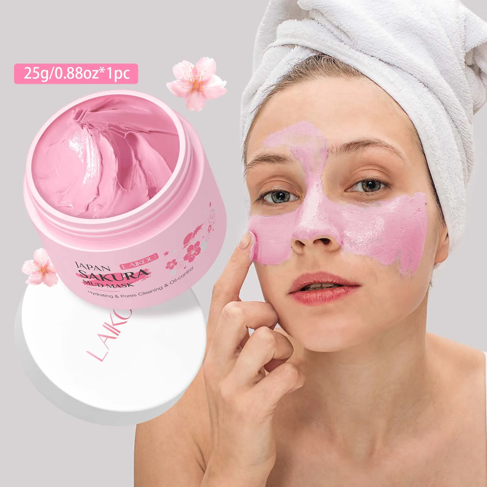 LAIKOU Sakura Mud Mask 25g Deep Cleansing Brightening Oil Control Face Mask Boost Radiance