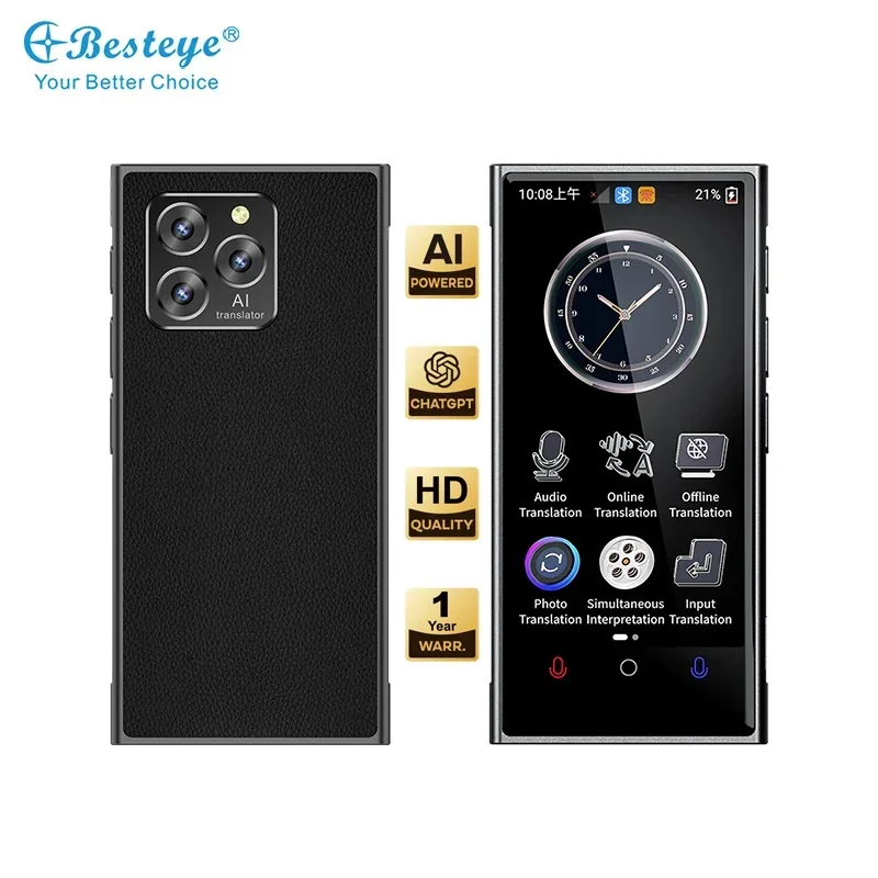 In stock Changer Device Language Translator Equipment Lcd Screen Iphone Real Time Wireless Interpreter Ai Support Translation De