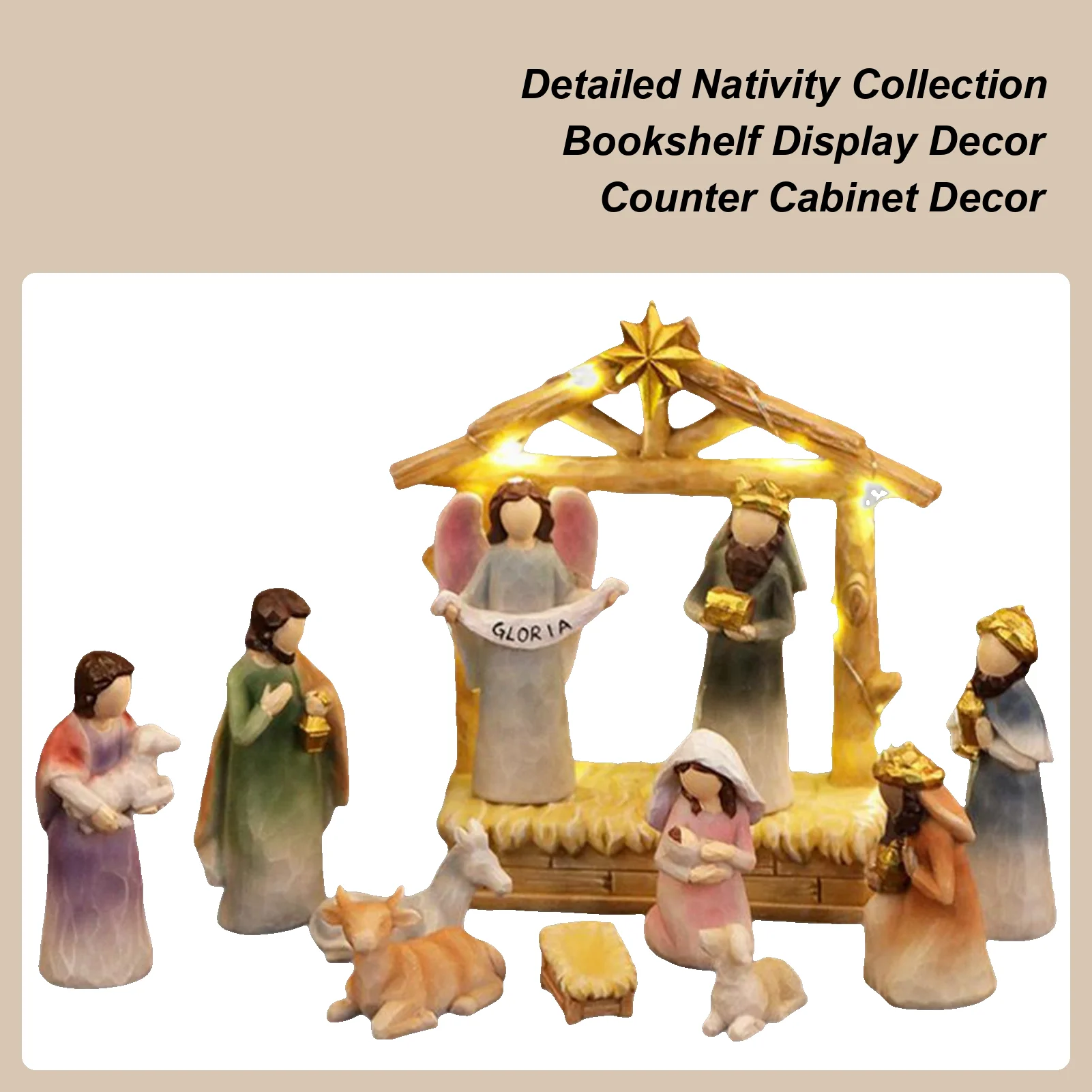 

Christmas Nativity Scene Jesus Nativity Set Holy Family Statue 12 Pieces Figurines Christmas Decorations For Indoor Fireplace