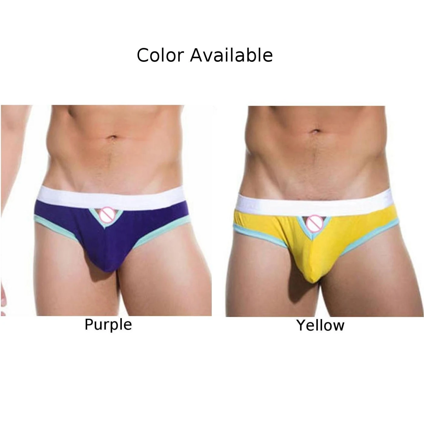 Thongs Lingerie Underpant Pants Mens Briefs Mens Thongs Front Pocket Design Men's Cotton Briefs with Solid Color